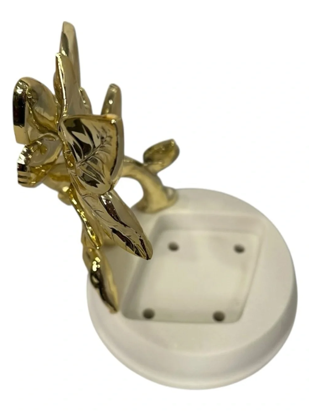 Bath and Body Works Butterflies Foaming Soap Holder Sleeve Gold Resin White Base
